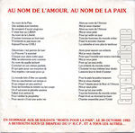 [Pochette de Au nom de l’amour, au nom de la paix]