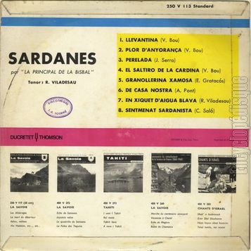 [Pochette de N 1 - Sardanes (CHANTS ET DANSES DES PROVINCES ET PAYS DE FRANCE) - verso]