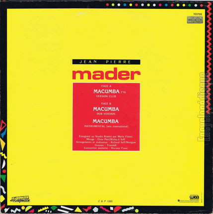 [Pochette de Macumba (Jean-Pierre MADER) - verso]