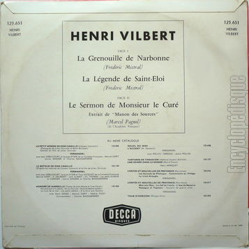 [Pochette de Le Sermon de Monsieur le Cur� (Henri VILBERT) - verso]
