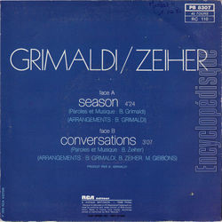 [Pochette de Season (GRIMALDI/ZEIHER) - verso]