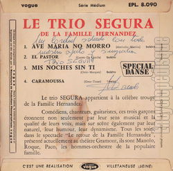 [Pochette de Ave Maria no morro (Le TRIO SEGURAS (DE LA FAMILLE Hernandez)) - verso]