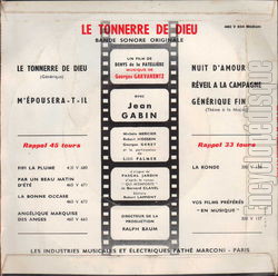 [Pochette de Le Tonnerre de Dieu (B.O.F.  Films ) - verso]