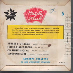 [Pochette de Aubade d’oiseaux (Lucien VILLETTE) - verso]