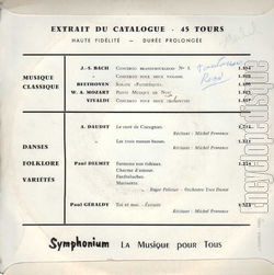 [Pochette de Jacques Montmorency chante les succs de Gilbert Bcaud (Jacques MONTMORENCY) - verso]