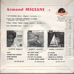 [Pochette de Y r’viendra (Armand MIGIANI) - verso]