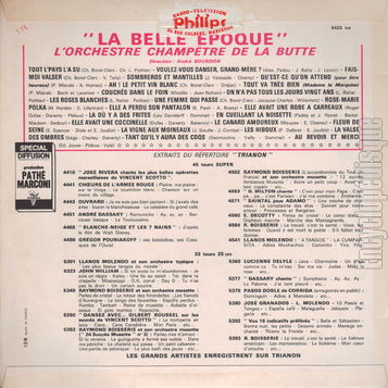 [Pochette de 24 sucs de la Belle poque (L’ORCHESTRE CHAMPTRE DE LA BUTTE) - verso]