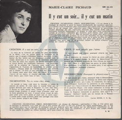 [Pochette de Il y eut un soir, il y eut un matin (Marie-Claire PICHAUD) - verso]