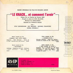 [Pochette de Le knack… et comment l’avoir (B.O.F.  Films ) - verso]