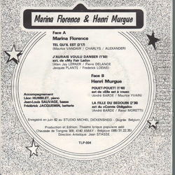 [Pochette de Tel qu’il est (Marina FLORENCE et Henri MURGUE) - verso]