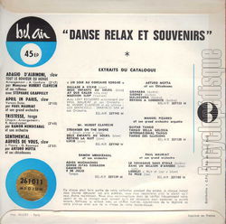 [Pochette de Danse relax et souvenirs (COMPILATION) - verso]