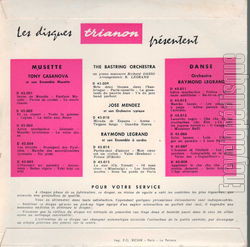 [Pochette de Lamento negro - 6 (Raymond LEGRAND) - verso]