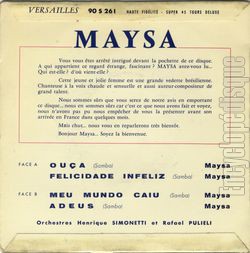 [Pochette de Oua (MAYSA) - verso]