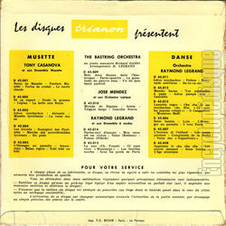 [Pochette de La mer - 2 (Raymond LEGRAND) - verso]