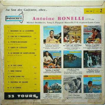 [Pochette de Au son des guitares - vol. 2 (Antoine BONELLI) - verso]