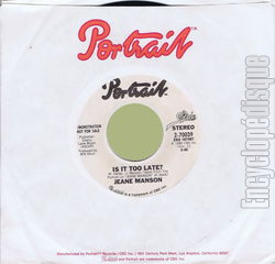 [Pochette de Is it too late ? (Jeane MANSON) - verso]