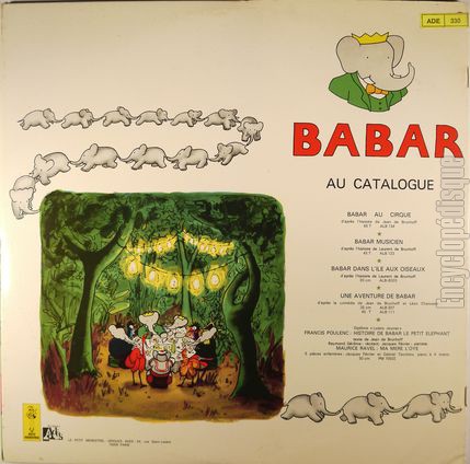 [Pochette de Babar dans l’ile aux oiseaux (JEUNESSE) - verso]