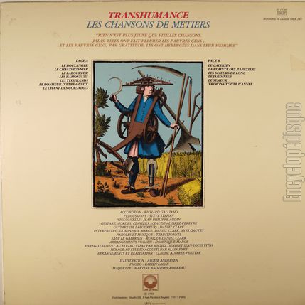 [Pochette de Les chansons de mtiers (TRANSHUMANCE) - verso]