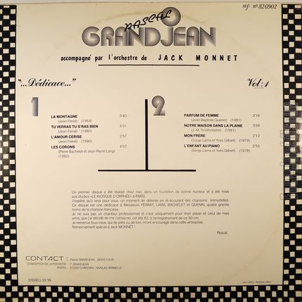 [Pochette de Ddicace… (Pascal GRANDJEAN) - verso]