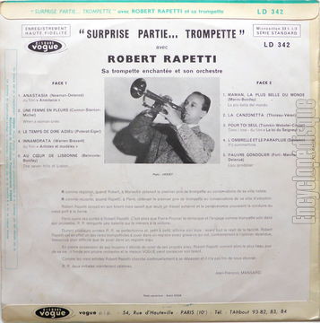 [Pochette de Surprise partie… trompette (Robert RAPETTI) - verso]