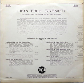 [Pochette de Dansons sur les airs de Bruno Coquatrix (Jean-Eddie CRMIER) - verso]