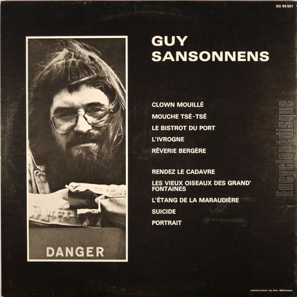 [Pochette de Danger (Guy SANSONNENS) - verso]