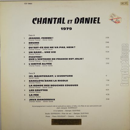[Pochette de 1979 (CHANTAL et DANIEL) - verso]