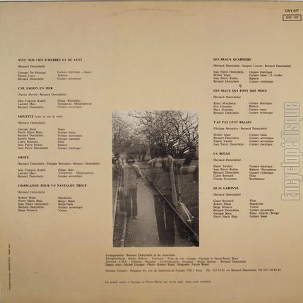 [Pochette de Avec nos vies d’herbes et de vent / Une saison en mer / Mouette… (Bernard DEMICHELIS) - verso]