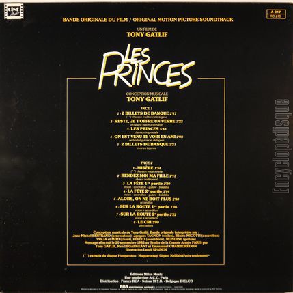 [Pochette de Les princes (B.O.F.  Films ) - verso]