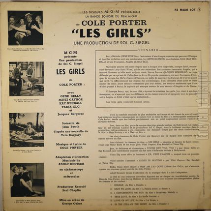 [Pochette de Les girls (B.O.F.  Films ) - verso]