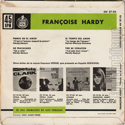 [Pochette de Pienso en el amor (Franoise HARDY) - verso]