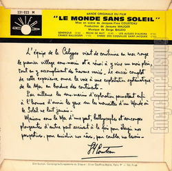 [Pochette de Le monde sans soleil (B.O.F.  Films ) - verso]