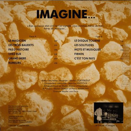[Pochette de Imagine&hellip; (Michel CORDEBOEUF et Jean-Luc RAFFOUX) - verso]