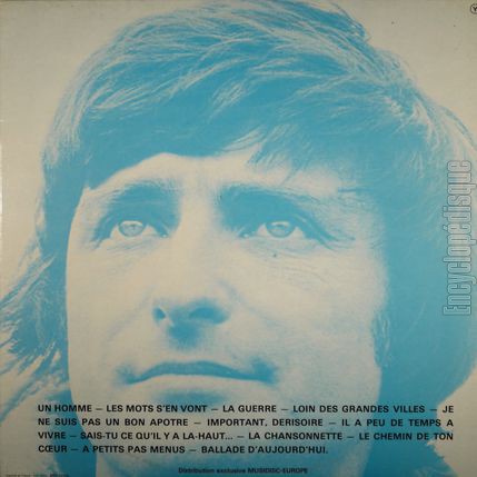 [Pochette de Un homme / Les mots s’en vont / La guerre… (Jean-Pierre RGINAL) - verso]