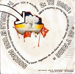 [Pochette de Mille et une faons / Te dire je t’aime (STRAT J) - verso]