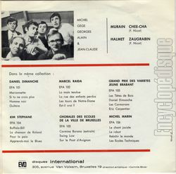 [Pochette de Murain chee-cha (Franois NICOT) - verso]