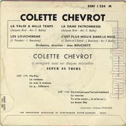 [Pochette de La valse  mille temps (Colette CHEVROT) - verso]