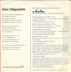 [Pochette de Kleine Schlagerpalette (COMPILATION) - verso]