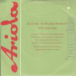 [Pochette de Kleine Schlagerparty mit Dalida - 1. folge (DALIDA)]