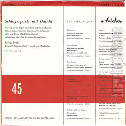 [Pochette de Schlagerparty mit Dalida (DALIDA) - verso]
