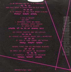 [Pochette de Le banana split (LIO) - verso]