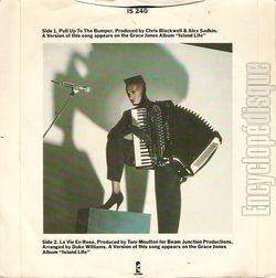 [Pochette de Grace Jones -  Pull up to the bumper  (Les FRANCOPHILES) - verso]