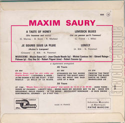 [Pochette de A taste of honey (Maxim SAURY) - verso]