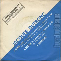 [Pochette de J’aime les filles (Jacques DUTRONC) - verso]