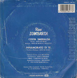 [Pochette de Costa Smeralda (Rino LOMBARDI) - verso]