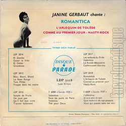 [Pochette de Parade des succs (Janine GERBAUT) - verso]