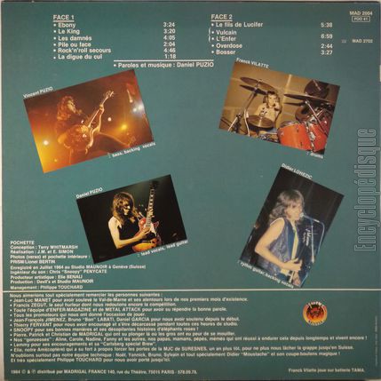 [Pochette de Rock’n’roll secours (VULCAIN) - verso]
