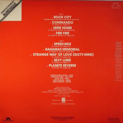 [Pochette de Rock city / Commando / Srie noire… (WARNING) - verso]