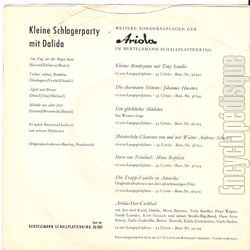 [Pochette de Kleine Schlagerparty mit Dalida - 1. folge (DALIDA) - verso]