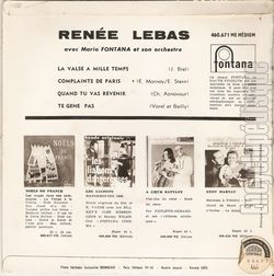 [Pochette de La valse  mille temps (Rene LEBAS) - verso]
